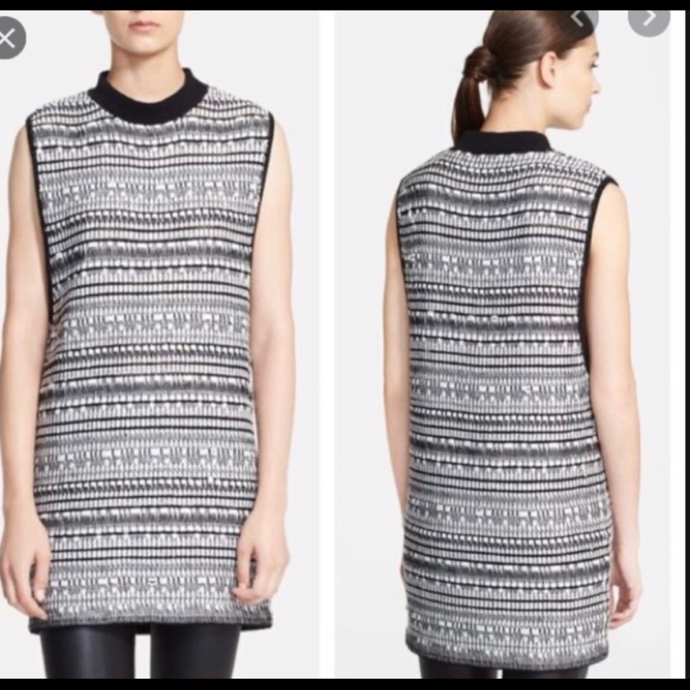 Helmut Lang Variant Grid Tunic Dress Linen Blend M